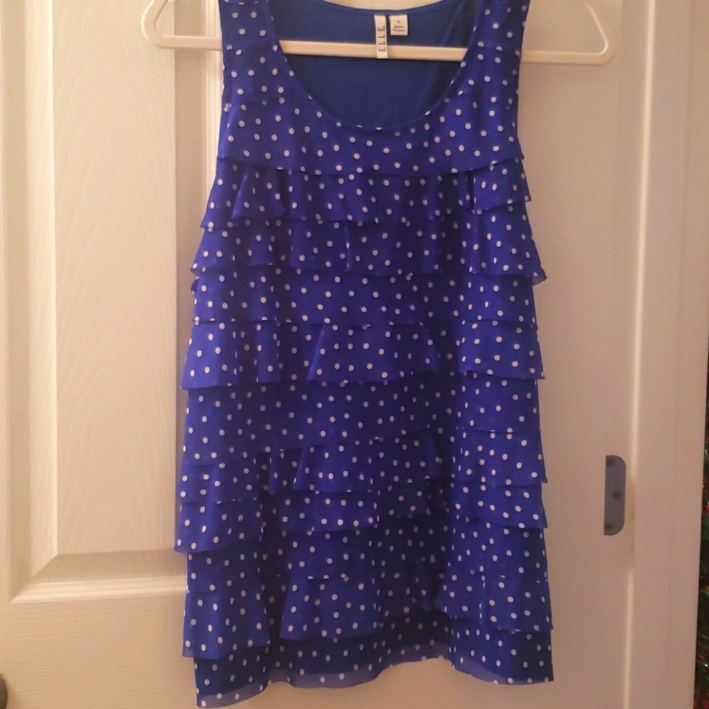 Blue polka dot tank